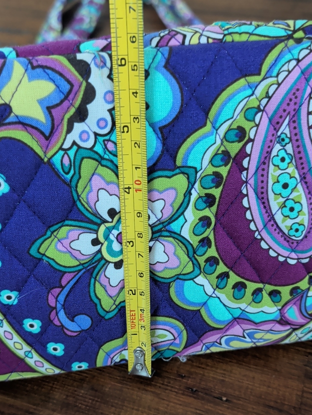 Vera Bradley Retired Heather Paisley Quilted Tote Teal and Purple - SALE!! - Picture 14 of 15